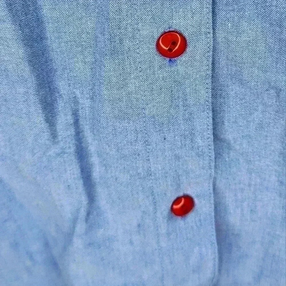 Whitefish Bay Vintage Christmas CMAS Denim Button Down Winter Snowman Size M - Picture 2 of 8